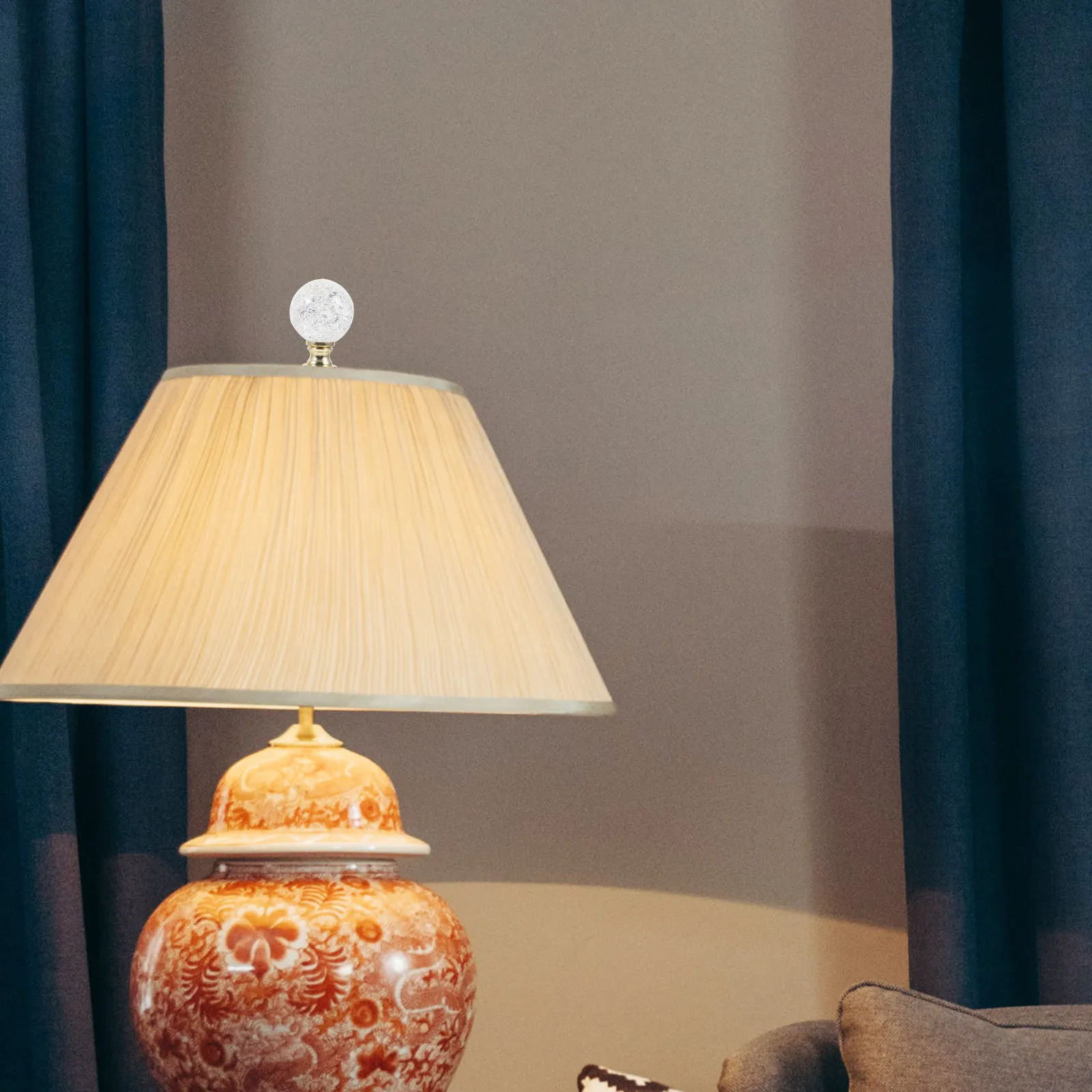 Decorative Lamp Finial Ball Shape Metal Glass Durable for Table Floor Desk Lamp Shade Top Lighting Finials for Lamps