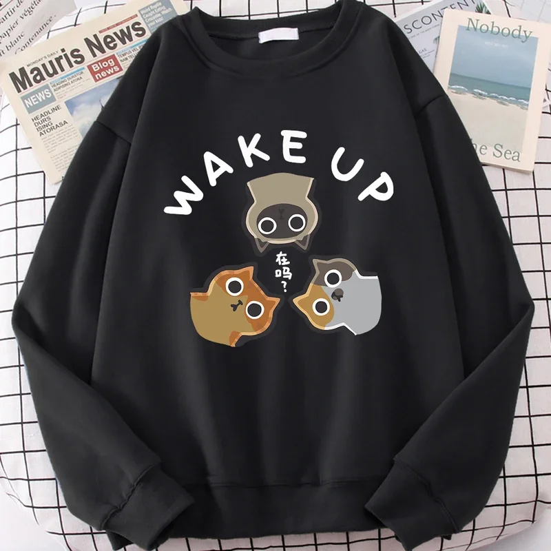 

Wake Up 3 Onlookers Of Cats Cute Print Cartoons Hoodies Men Women Streetwear Fashion Fleece Sweatshirts Oversize Loose Hoodie