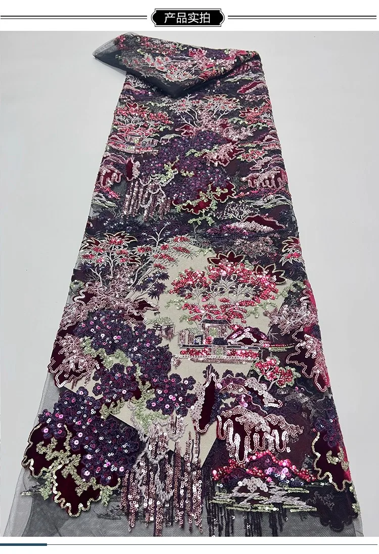 

2yard Retro Chinese style pearl willow glitter tela Wedding Dress cheongsam diy sewing fabric New soft mesh fabric