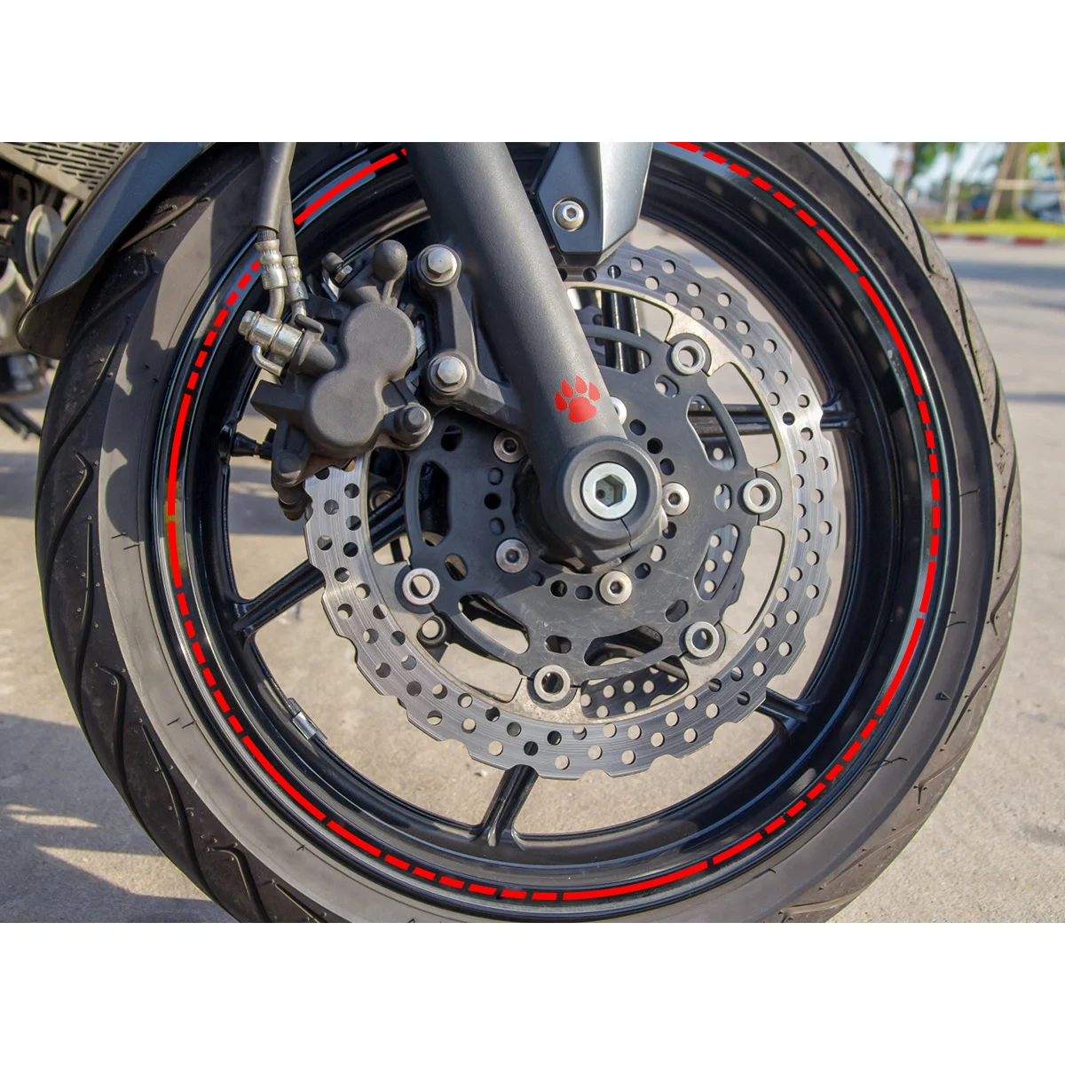 

2pcs Hub For Car Motorcycle Durable Waterproof Tire Decal Bright Colorful Adhesive Decoration Motorcycle Wheel Rim Sticker Car