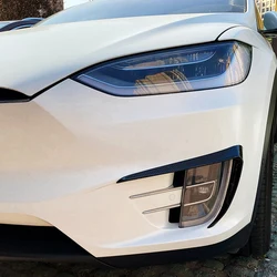 Car Front Bumper Splitter Spoiler Covers Trim Fog Lights Eyebrow Wind Knife For Tesla Model X 2015-2020 Accessories