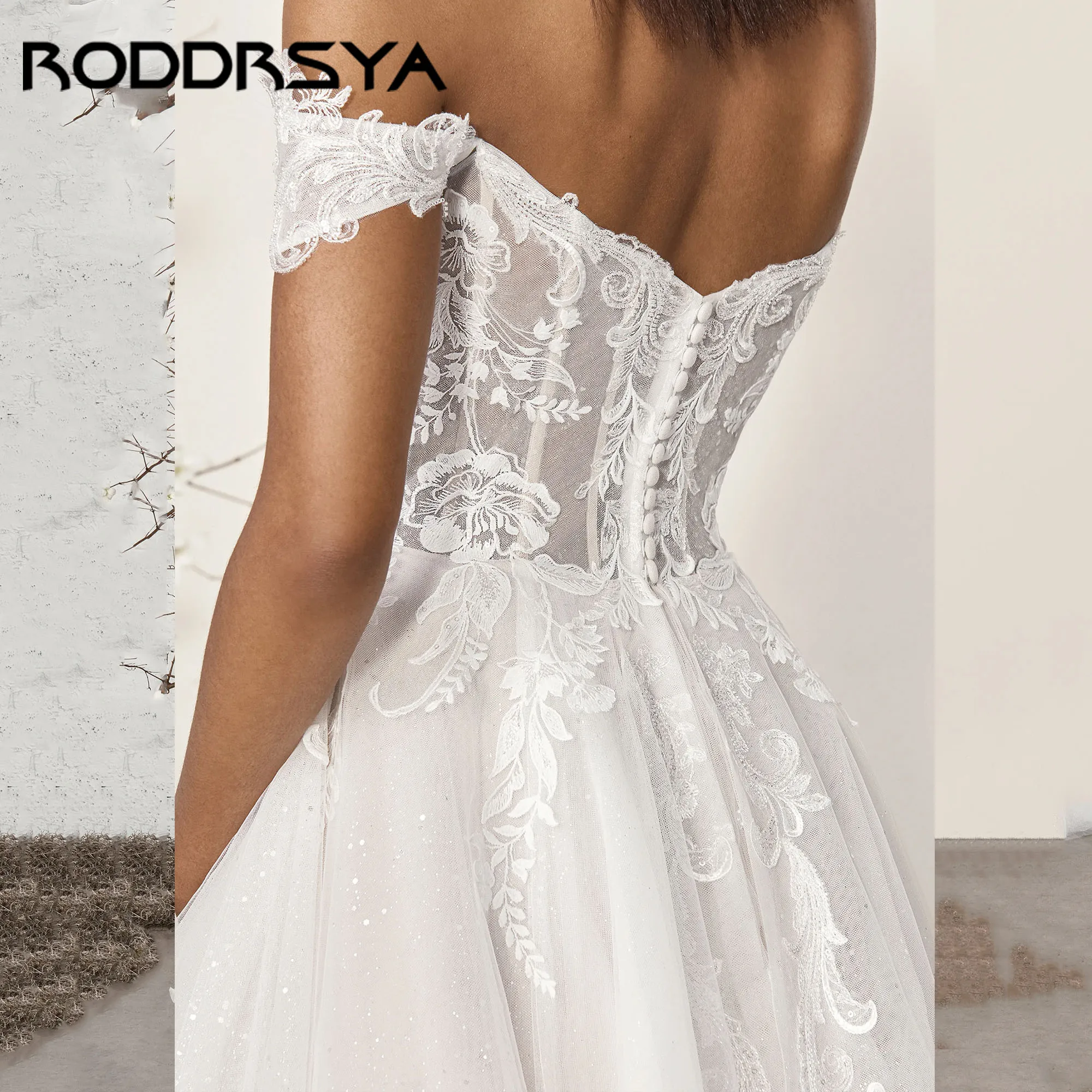 RODDRSYA A-Line Sweetheart Wedding Dress For Bride 2025 Elegant Off Shoulder Lace Appliques Backless vestido de noiva Customized