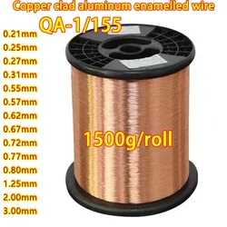 1.5KG/lot QA-1/155 CCA Direct-Welded Copper-clad Aluminum Enameled Wire Polyurethane Enamelled Wire 0.15-3.0 Enamelled CCA Wire