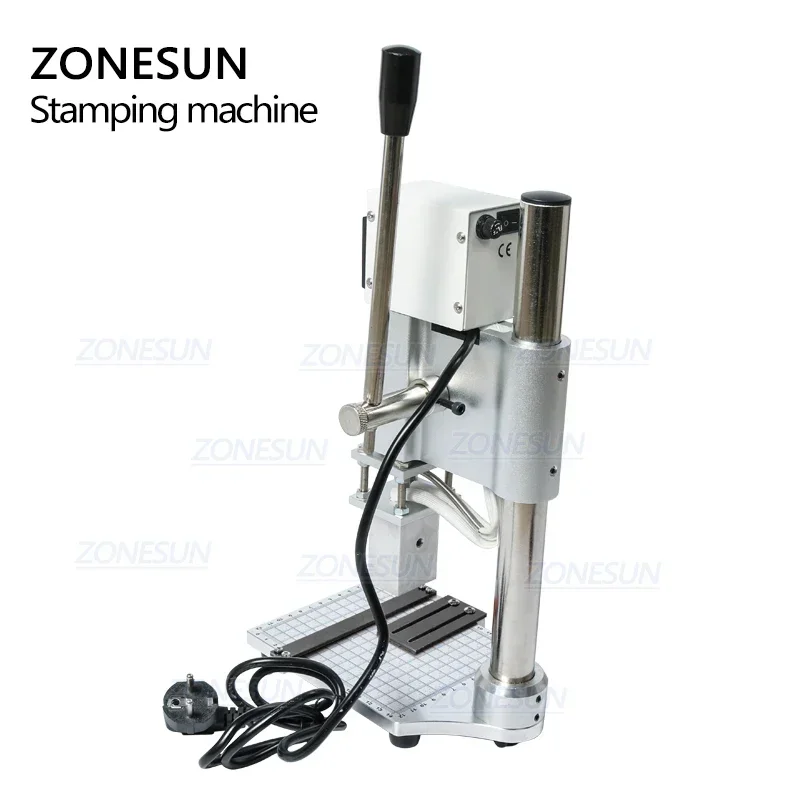 ZONESUN Manual LOGO Leather Paper PVC DIY Shoe Hot Foil Stamping Bronzing Embossing Machine Heat Press Machine