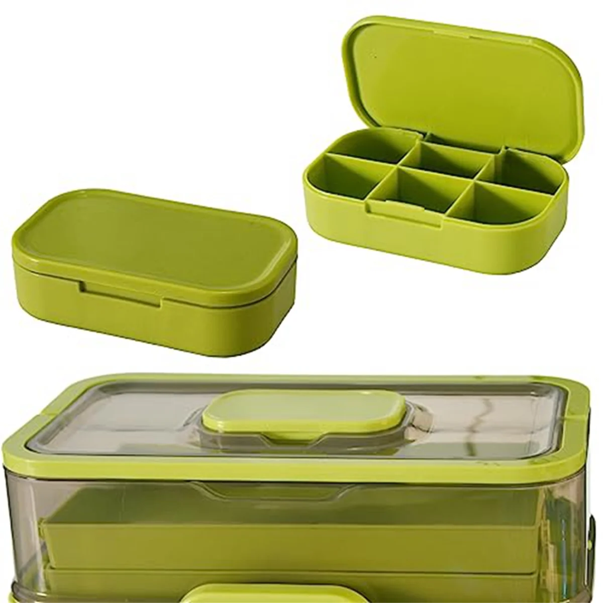 Y31A Transparent Three-Layer Folding Storage Box with Detachable Medicine Box Portable Medicine Storage Container