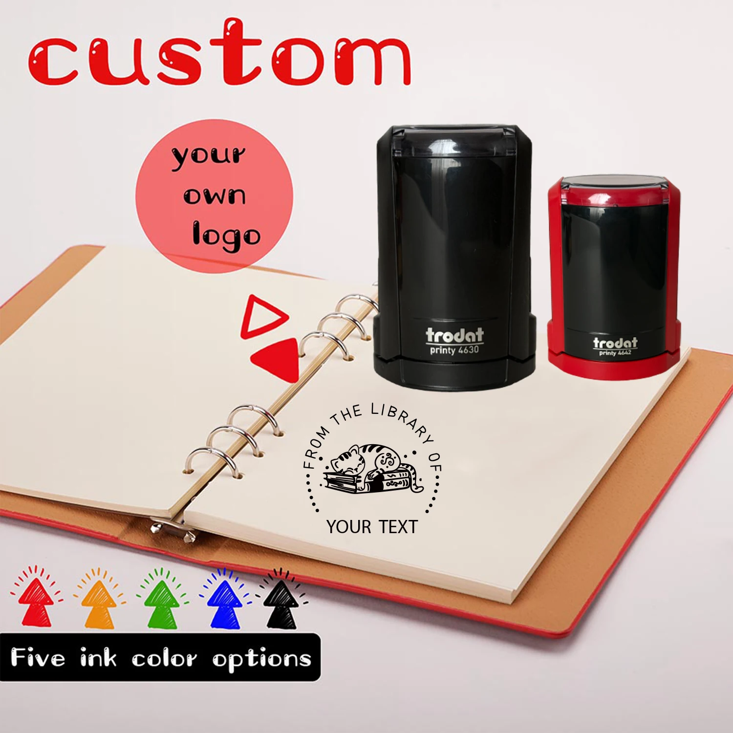 Custom 5-Color Self-inking Teacher Library Stamps Student Grading Aids Back To School Teacher Day Gift Supplies