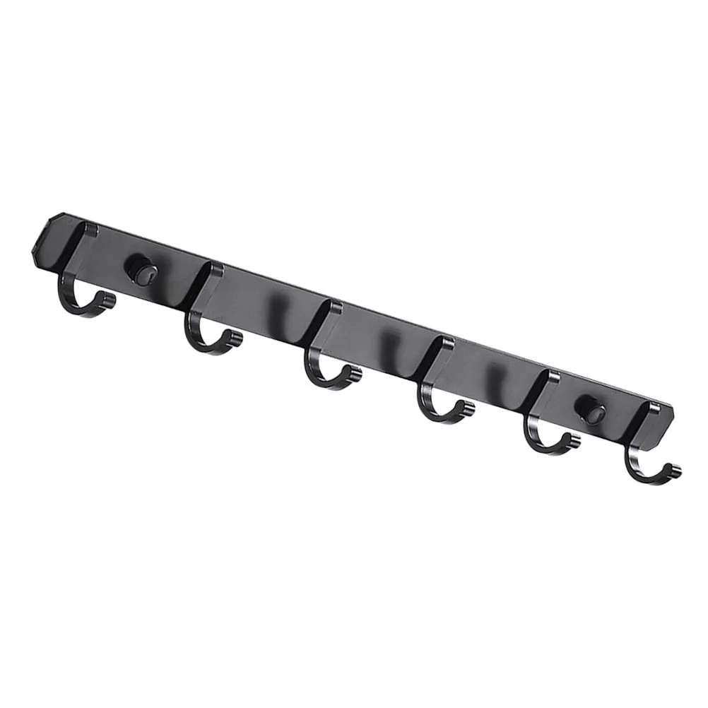

Wall Hanger Home Hook Rack Hooks Coat Storage Holder Heavy Towel Row Space Aluminum Kitchen Bathroom