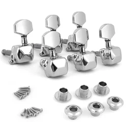 Guitar Tuning Pegs Acoustic Guitar String Semiclosed Machine Heads Tuners 3Lx3R Chrome Guitar Accessories