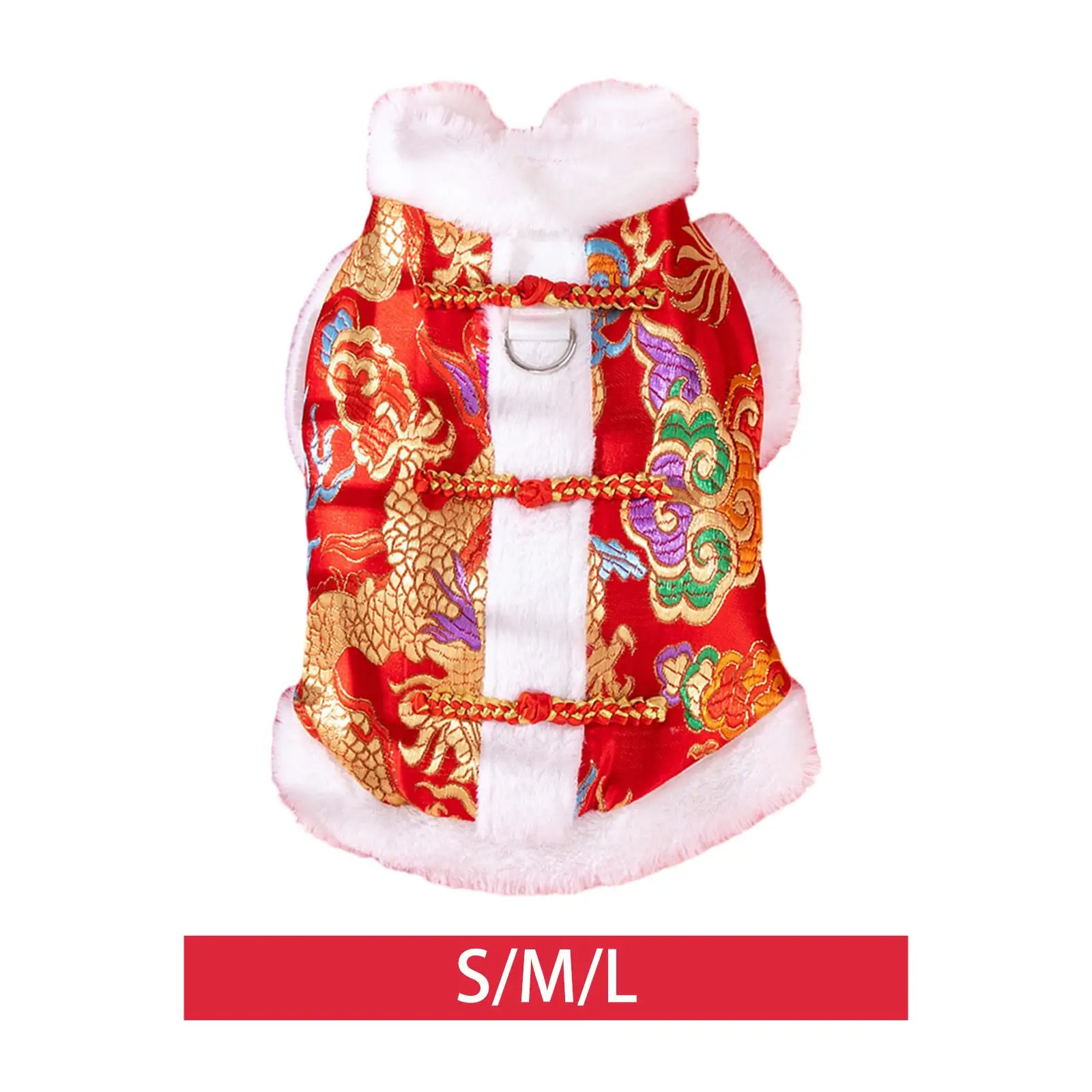 Chinese New Year Dog Costume Exquisite Apparel New Year Dog Dragon Robe Costume Cat Dog Clothes for Puppy Small Medium Dogs Cats