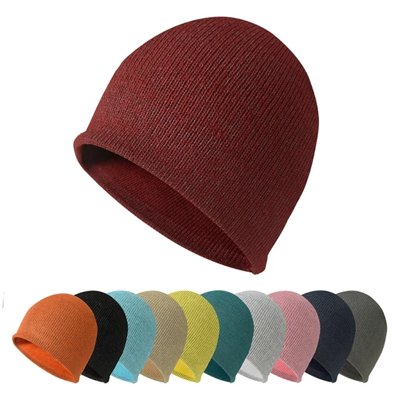 Reflective Knitted Hat for Men Women Winter Sport Unisex Warm Winter Knitted Hat Drop Shipping