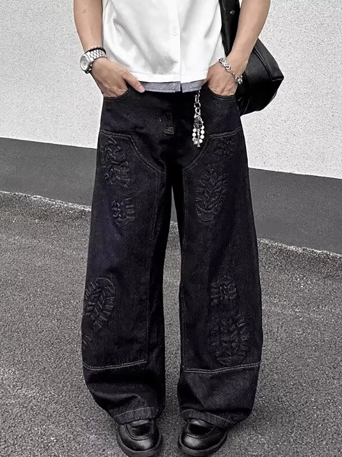 

Джинсы Cleanfit 3D с принтом, зауженные, широкие, в американском стиле, повседневные, прямого кроя, молодежные, модные