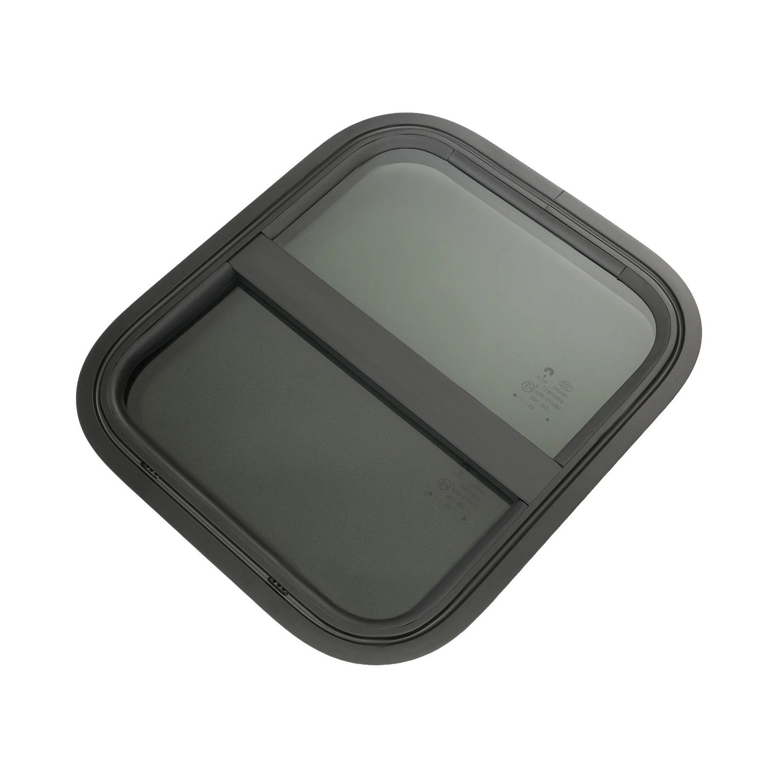 نافذة منزلق عمودي RV مقاس 14*16 بوصة نافذة مقطورة على شكل دمعة نافذة وشاح متنقل مع حلقة تقليم ونافذة شاشة #1