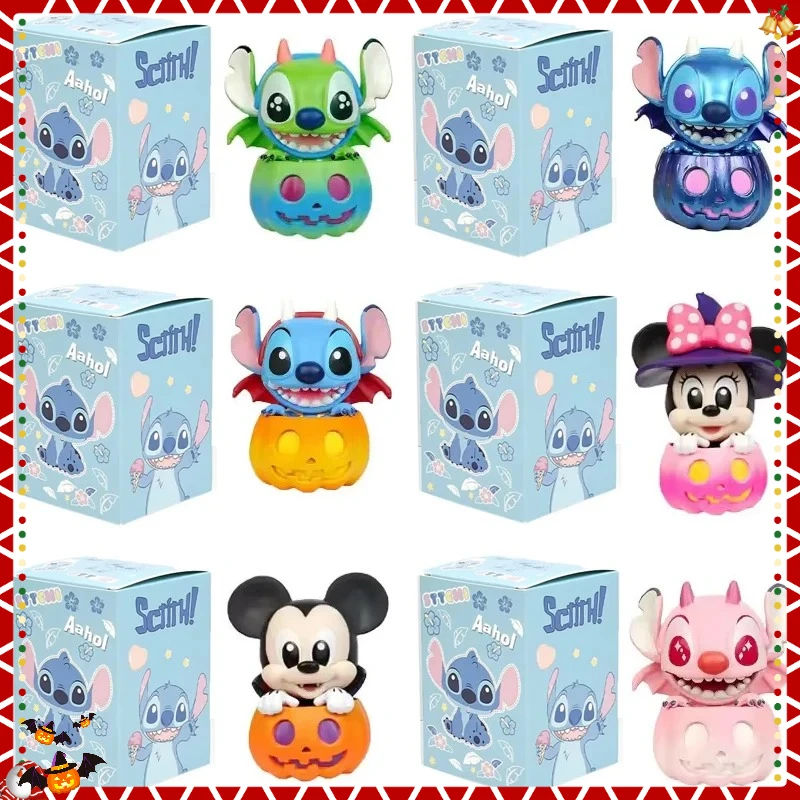 

Слепая коробка Микки Маус и друзья тыква серии стежка фигурка Хэллоуин платье кукла украшают игрушки Хэллоуин рождественские подарки