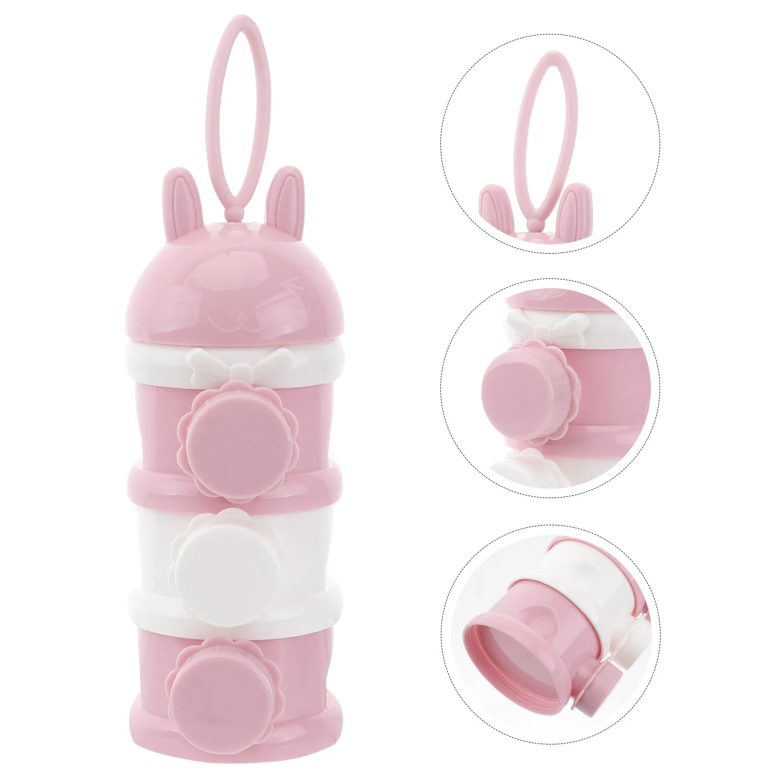 

Portable 3 Compartment Baby Formula Container Food Safe PP Material Lightweight Milk Powder Case for Outdoor Travel Formula