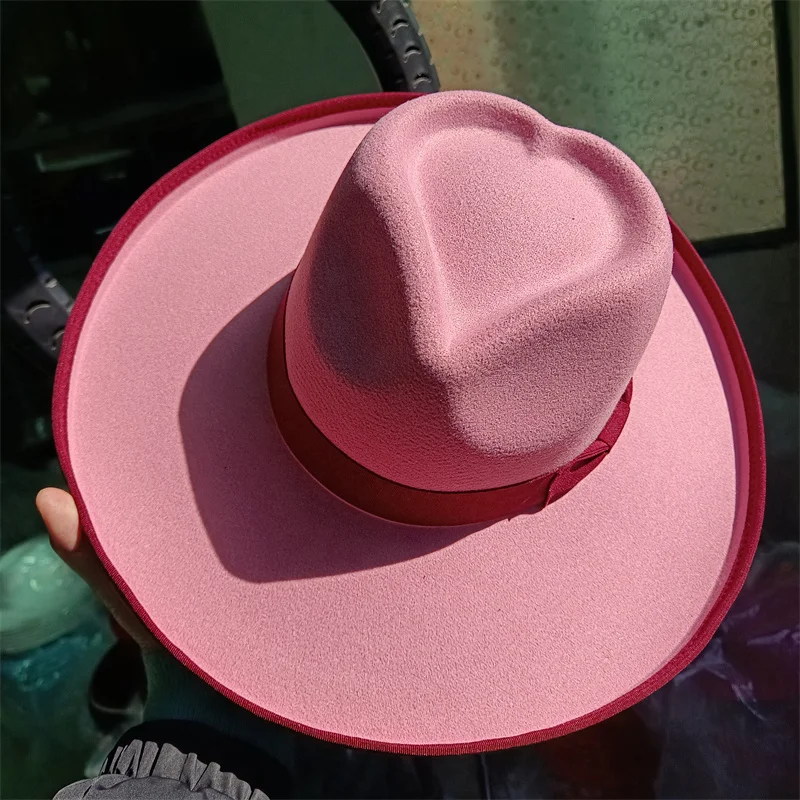 Sombrero Love kapelusz Fedora Men dżentelmen damski jazzowy kapelusz kokardka kapelusz Fedora jesień nowy start Sombrero Hombre Hat