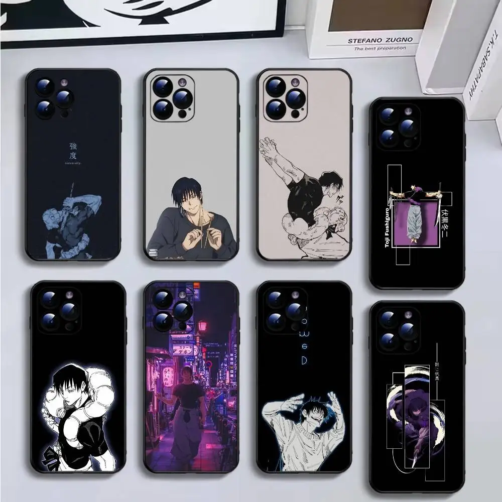 

Toji Fushiguro Jujutsu K-Kaisen Phone Case For iPhone16,15,14,13,12,11 Plus,Pro Max,XS,X,XR,SE,Mini,8,7,Soft Black Cover