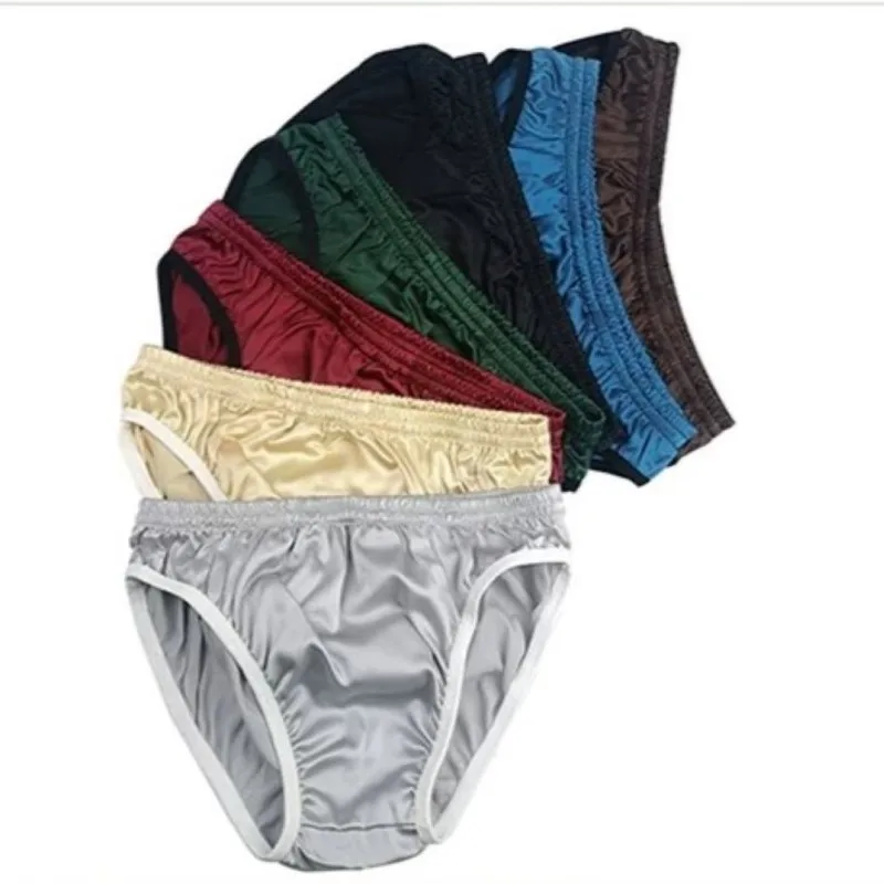 19 Momme Men Mulberry Silk Briefs Stretch Real Silk Underwear Breathable Convex Pouch Panties Soft Silky Lingerie