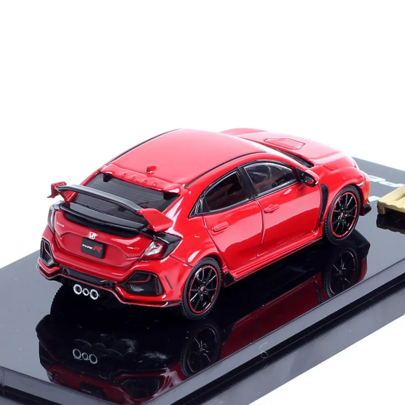 Coche deportivo Honda Civic Type R FK8 1/64 a escala 2020 con modelo de pantalla de motor vehículos de juguete HJ64 Hobby Japón rojo