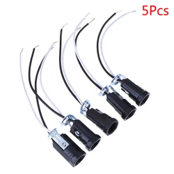 5 Pcs Candelabra Base E12 Lamp Holder Light Sockets Keyless 20cm Wire Leads Accessories Bulb Lighting Replacement Parts