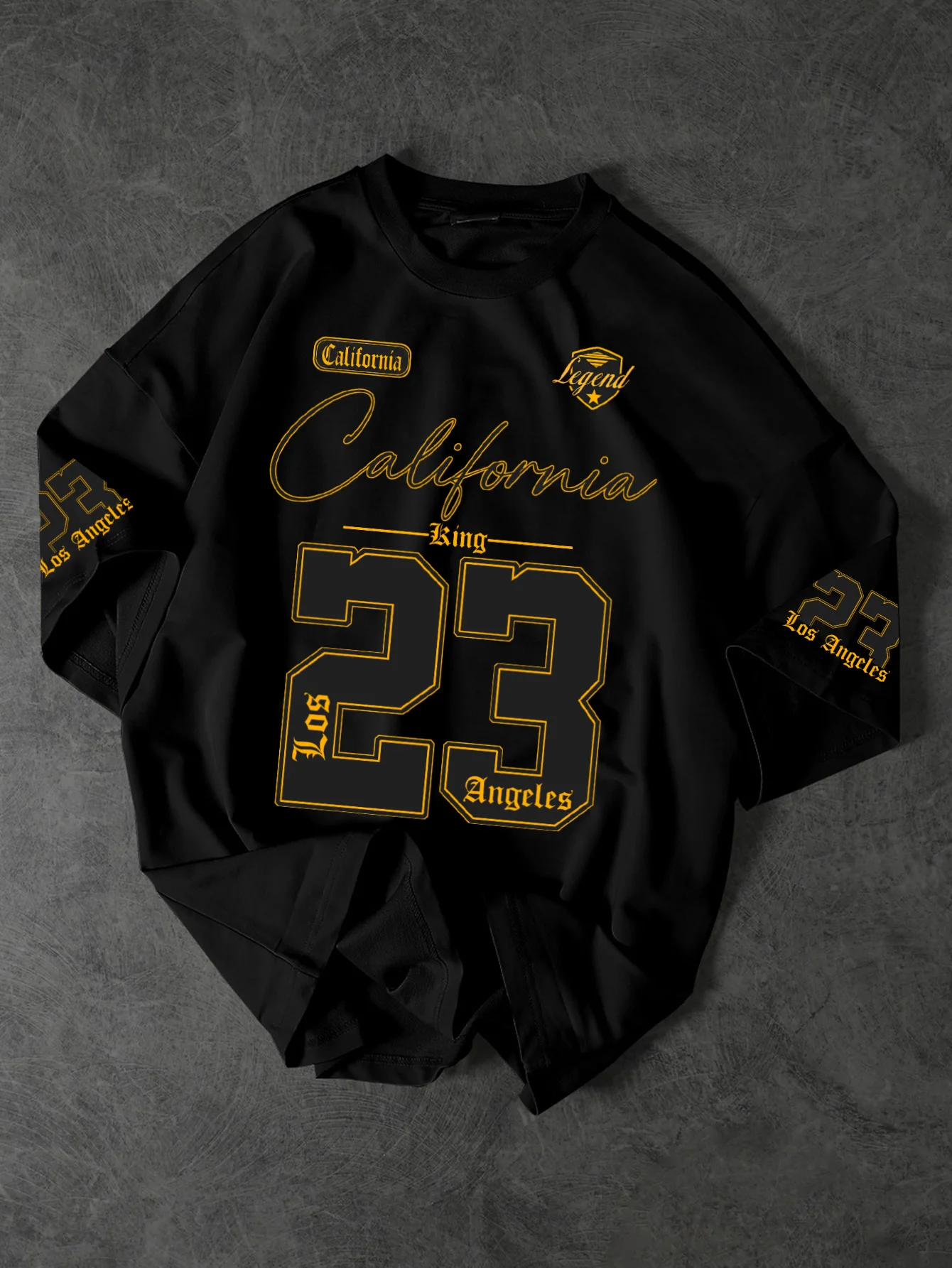 Herren Sommer Neues Modisches Bedrucktes T-Shirt California Los Angeles 23 King Print Maschinenwaschbar S-XXL