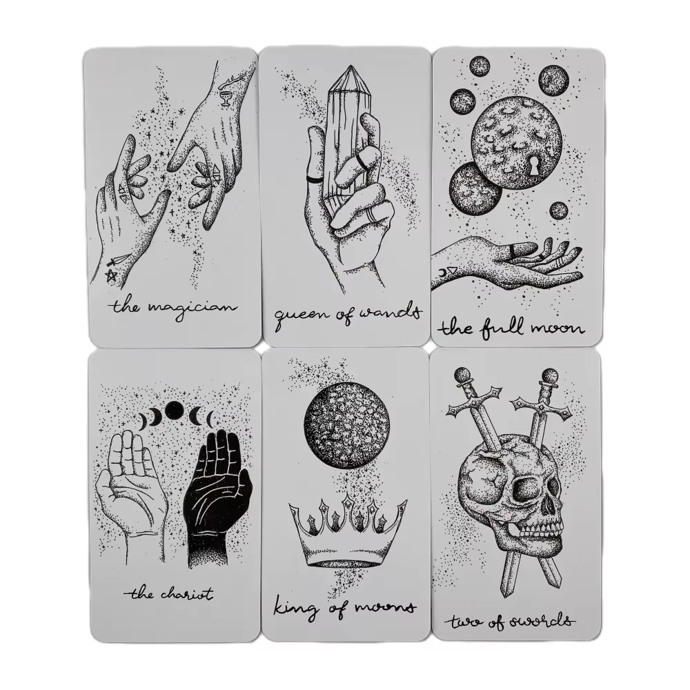 Mazzi di tarocchi The Wandering Moon Mazzo di tarocchi da 78 carte Giochi da tavolo per divinazione di alta qualità Giochi di intrattenimento per feste Gioco di carte occulte