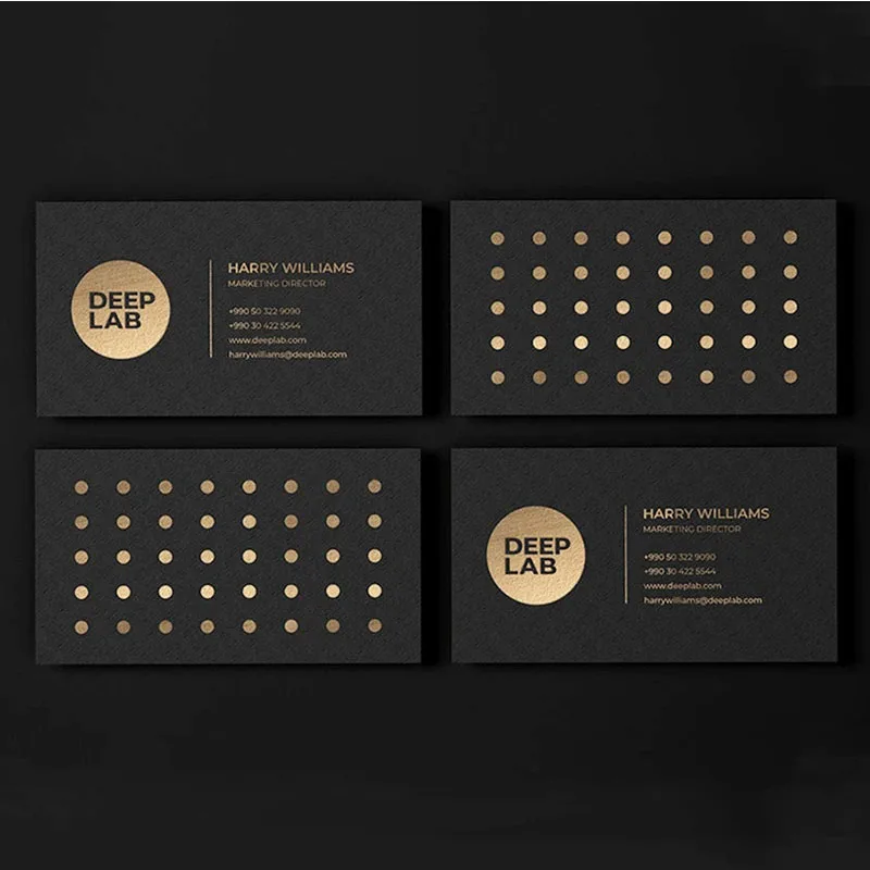 Business Card Customized Logo Gold Foil Business Card Name Cards Gold Card Hot Stamping Logo Printed Cards