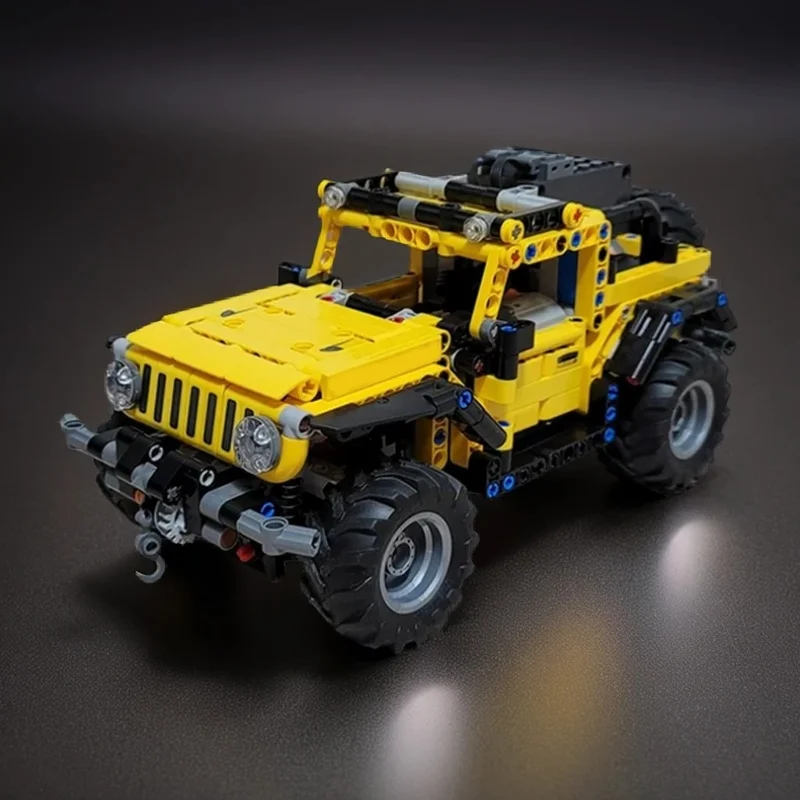 687pcs MOC Offroad SUV Wrangler Full Time 4x4 Rail MOD Technical Vehicle Model Building Blocks Castle Street Module Set Toy Gift