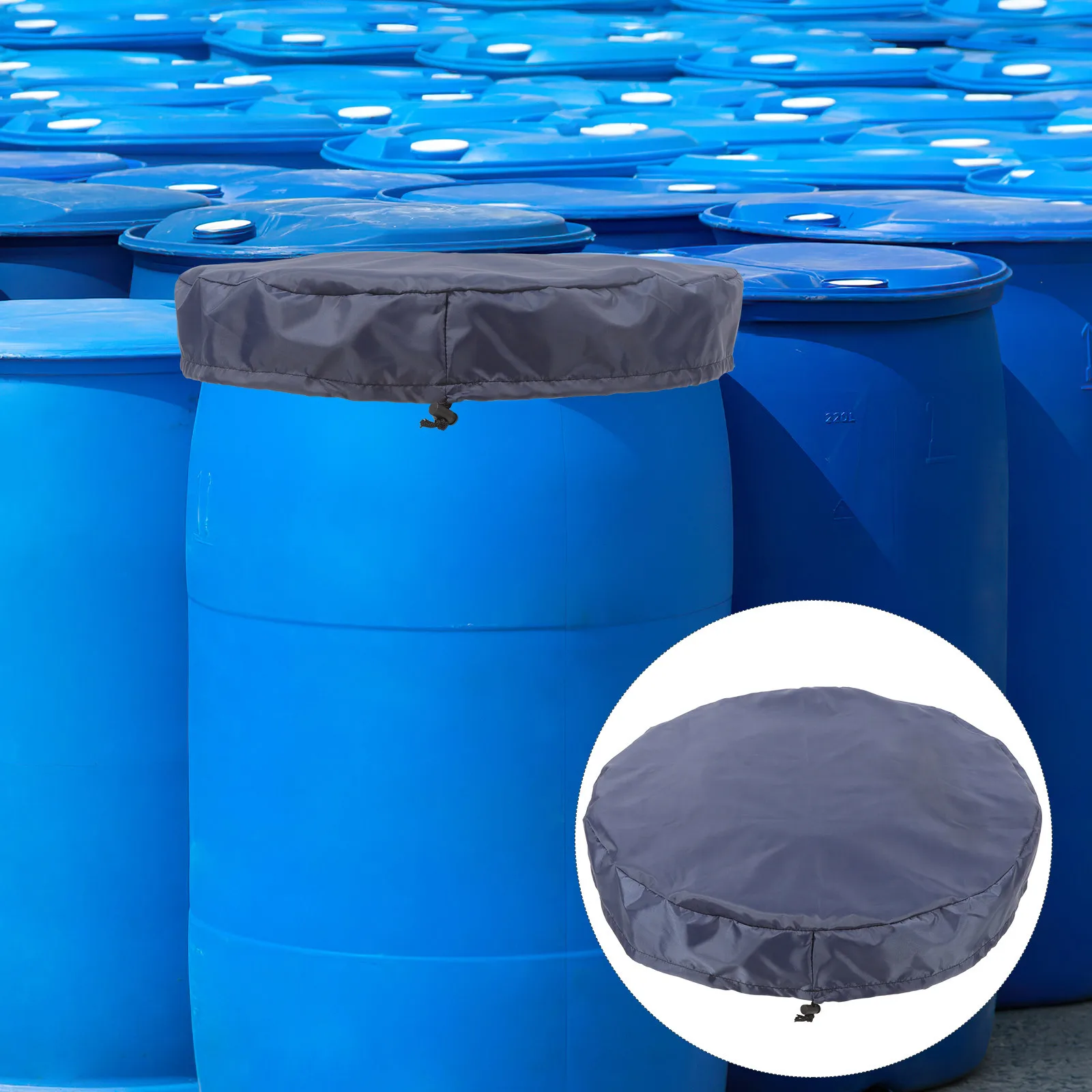 

Outdoor Chemical Bucket Cover High Density Oxford Cloth Sealed Top Protective Rainproof Barrel Cover Water Resistant