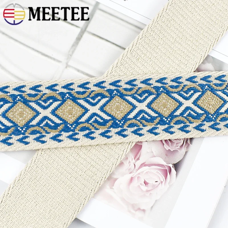 1-5M 38/50mm Jacquard Ribbon Tape for Sewing Bag Strap Replace Webbing Luggage Shoulder Band Clothes Belt Material DIY Accessory