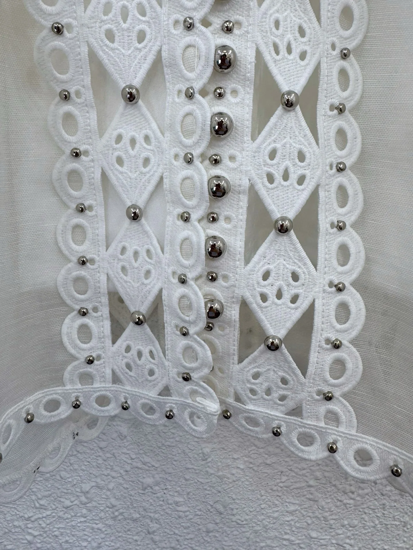 

Silk Linen Women New Spring Summer Hollow Out Long Lantern Sleeve Tops High Quality European Elegant Solid Sexy Stand Collar