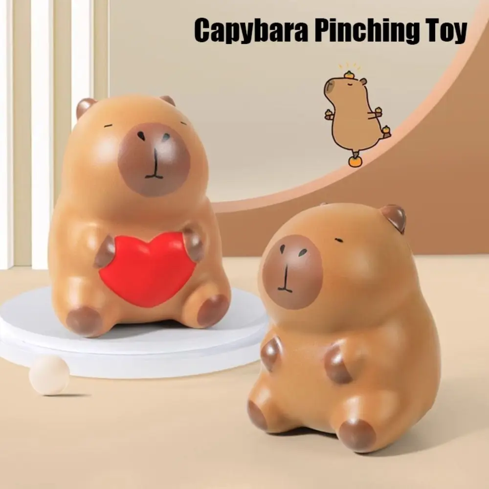 PU Capybara juguetes para apretar Mochi rebote lento decoraciones para el hogar juguete de descompresión alivio del estrés Fidget juguete niños juguete niña regalo adulto