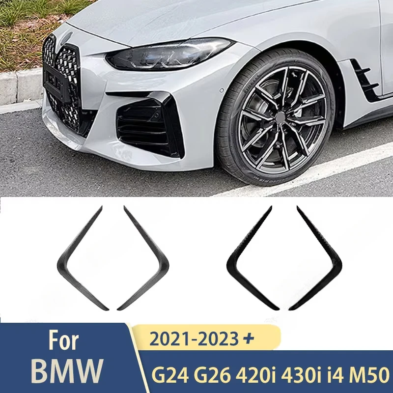 

For BMW G24 G26 420i 430i i4 M50 2021-2023+ Gran Coupe Front Bumper Lip Accessories Exterior Side Spoiler Splitter Diffuser