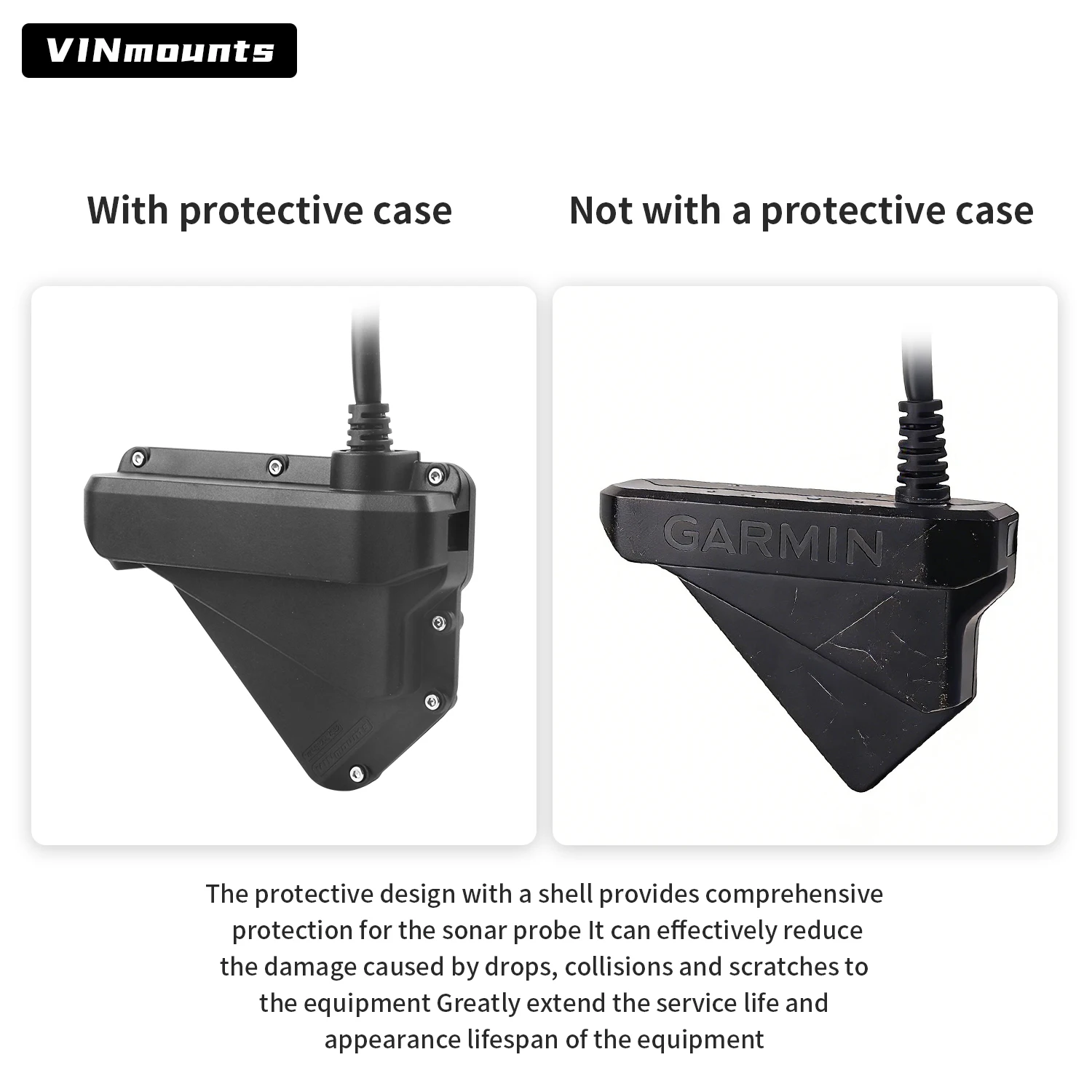 VINmounts Garmin LiveScope LVS32 Travel Transducer Cover, Reinforced Sonar Guard for Impact and Transport Protection