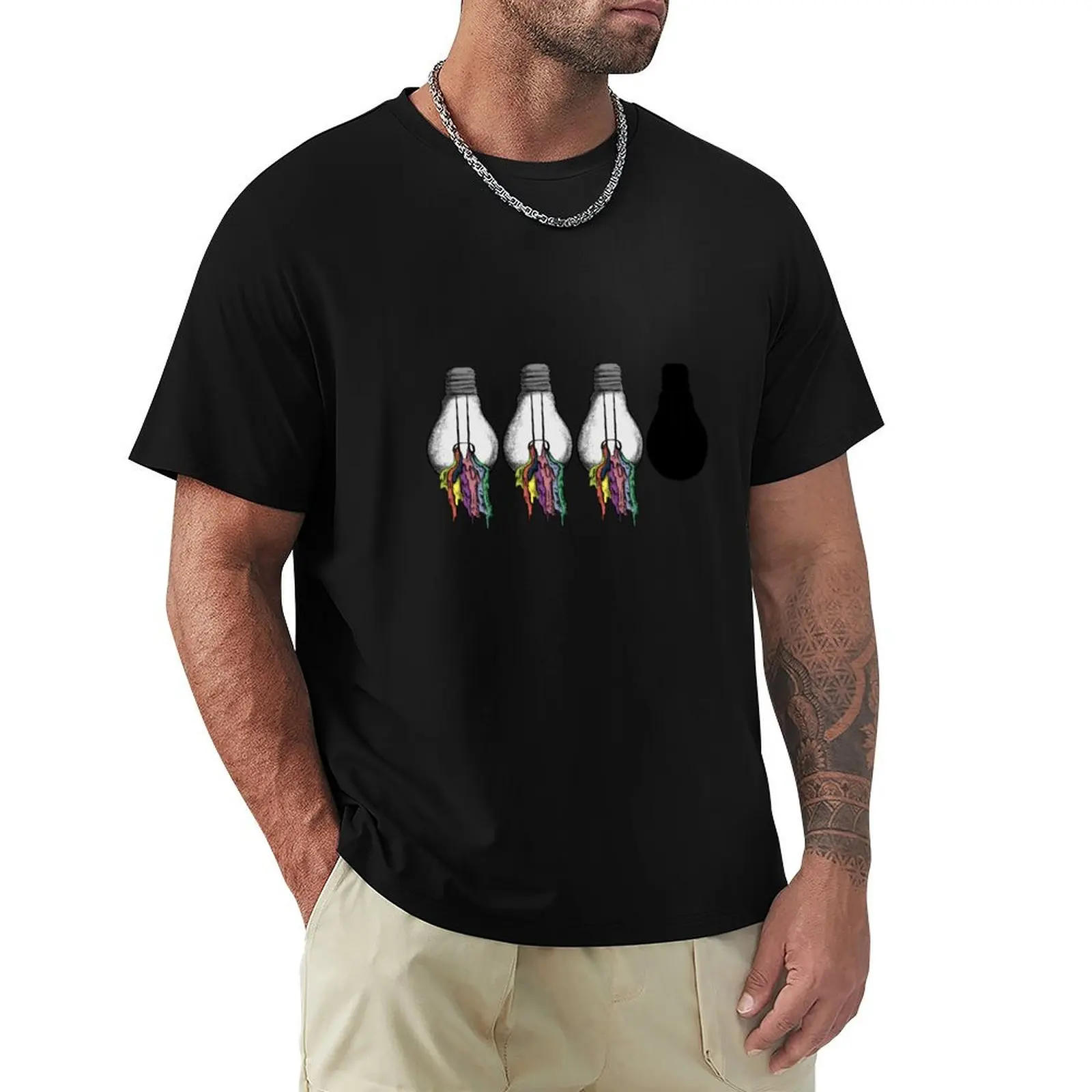 3 lights T-Shirt Big Size Crew Neck T-Shirt