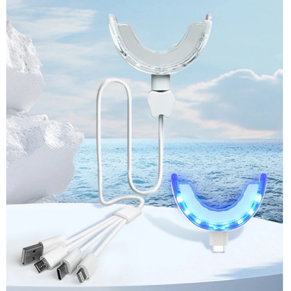 Tooth Whitening Accelerator Lamp Oral Care Tray Portable Enhancement Lamp Gel Cold Light Tooth Yellowing Removal 4-1 Multi USB
