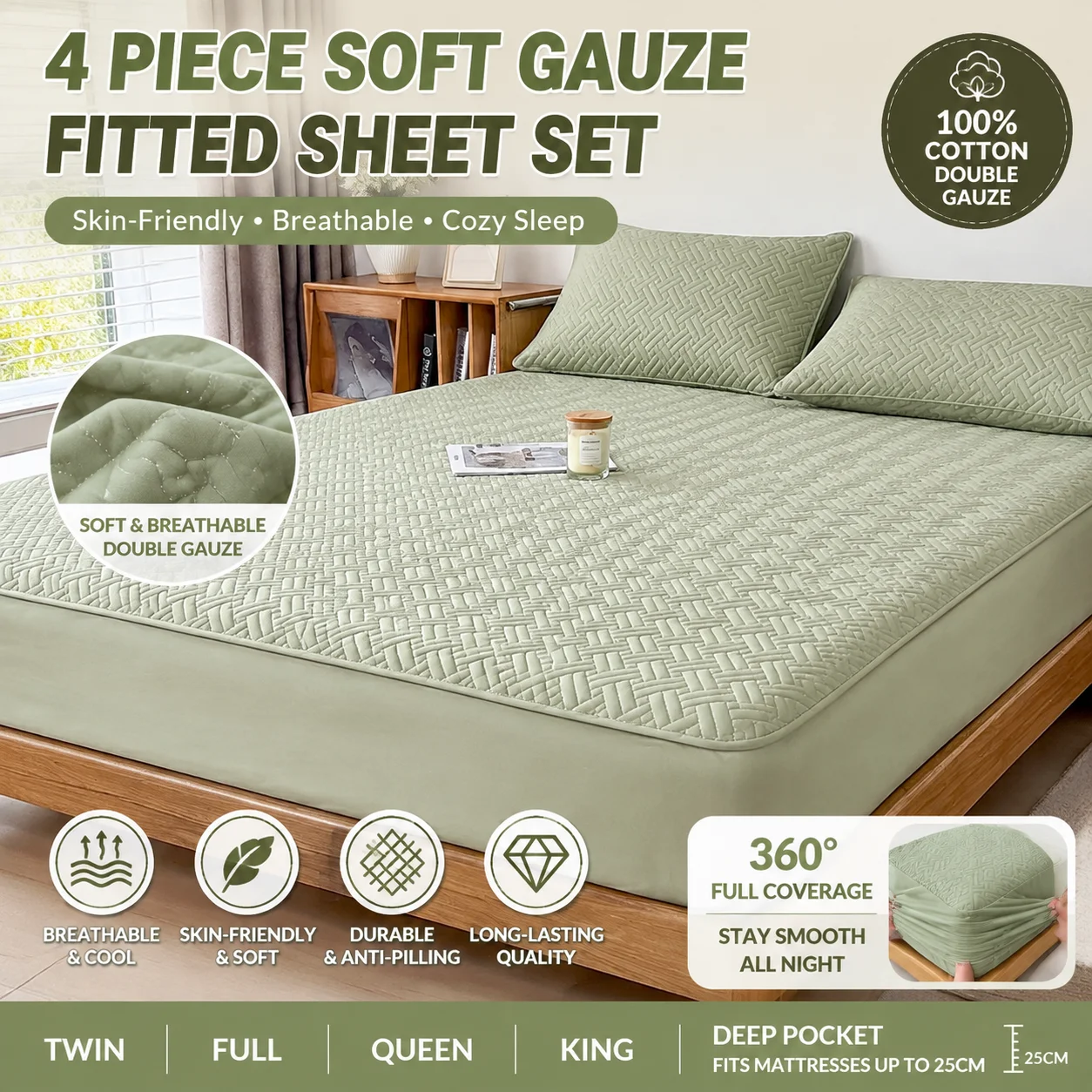 Protector de Colchón Acolchado - Fitted Sheet Deep reseña y precio