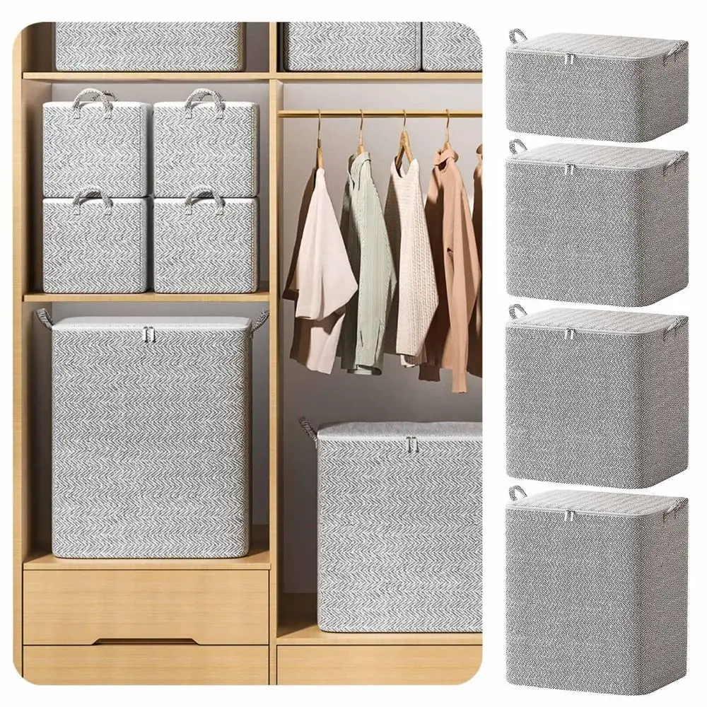 Large-Capacity Clothes Storage Bag Clothes Organizer With Handle Wardrobe Sorting Storage Bucket Closet Organizers