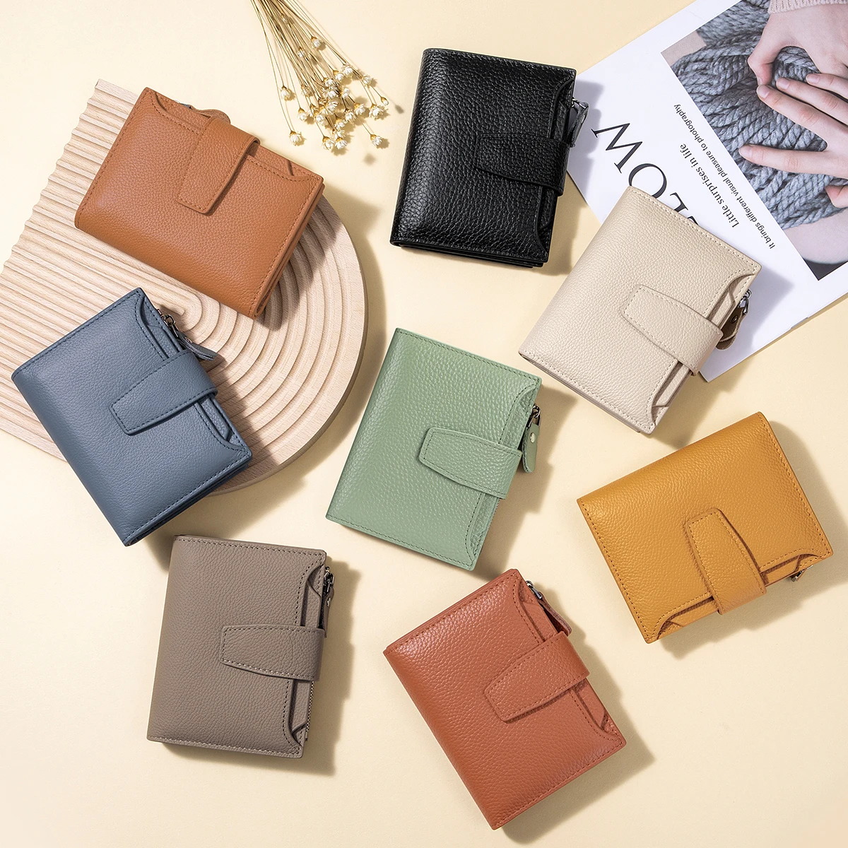 SCHLATUM Genuine Leather Wallet for Ladies with RFID Blocking Technology Bifold Credit Card Holder Women's Wallet