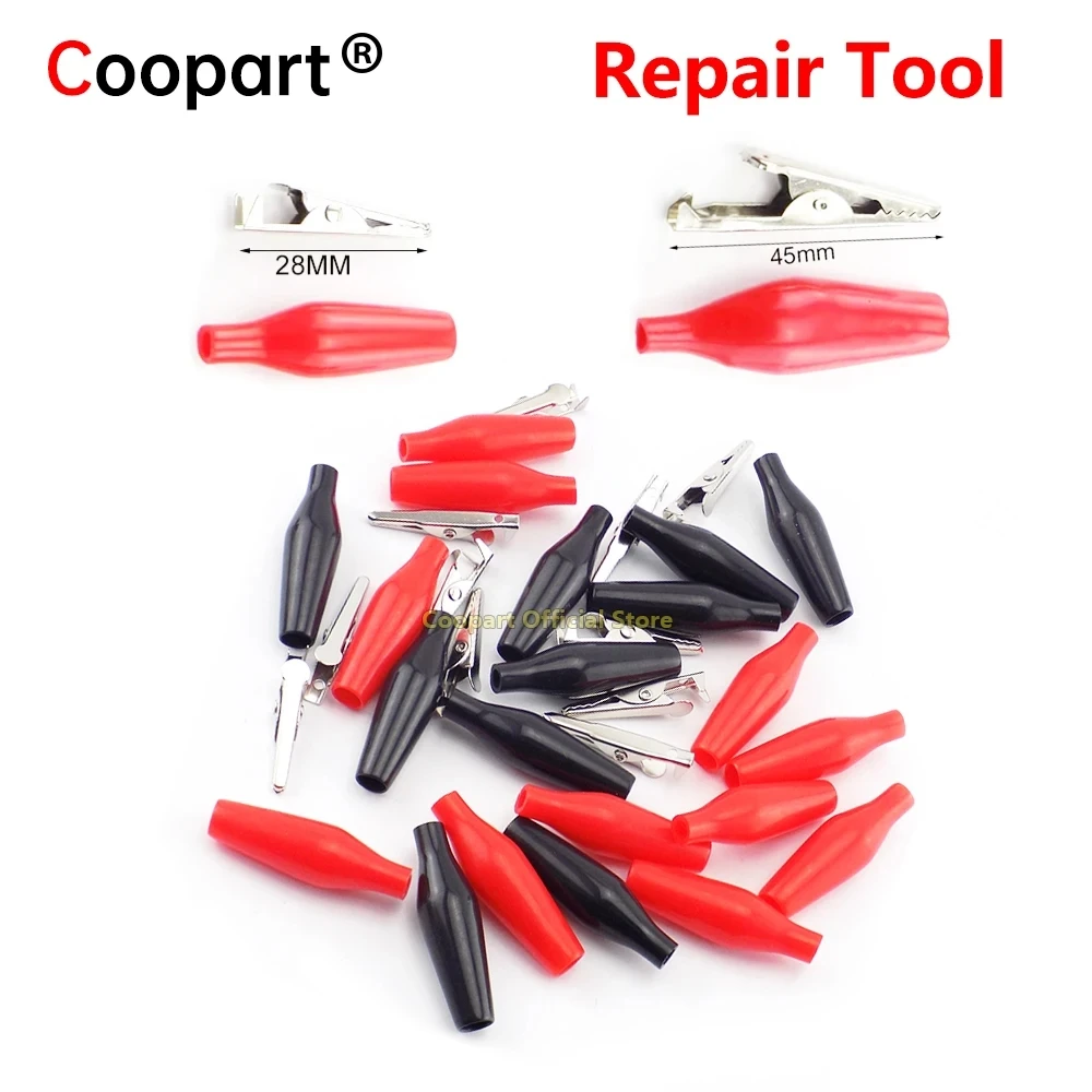 Black Red Metal Alligator Clip Crocodile Electrical Clamp Testing Probe Meter Black Red Plastic Boot DIY For Phone Pad CellPhone