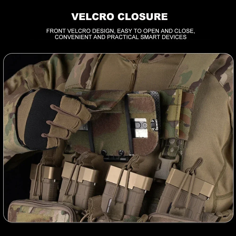 Hunting Vest Chest Phone Navigation Board Molle Pouch Chest Rig Phone Holder Foldable Outdoor Map Case Airsoft Gear