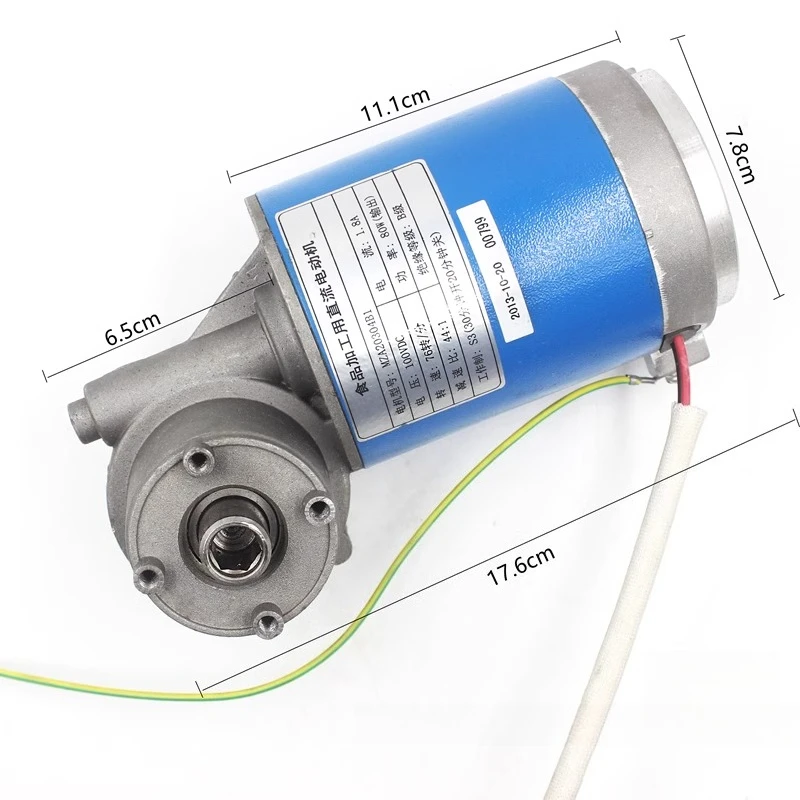 80W DC100V 44:1 Reduction Worm Gear Motor, 76RPM High Torque Food Processing Geared Reducer for Mixers Grinders