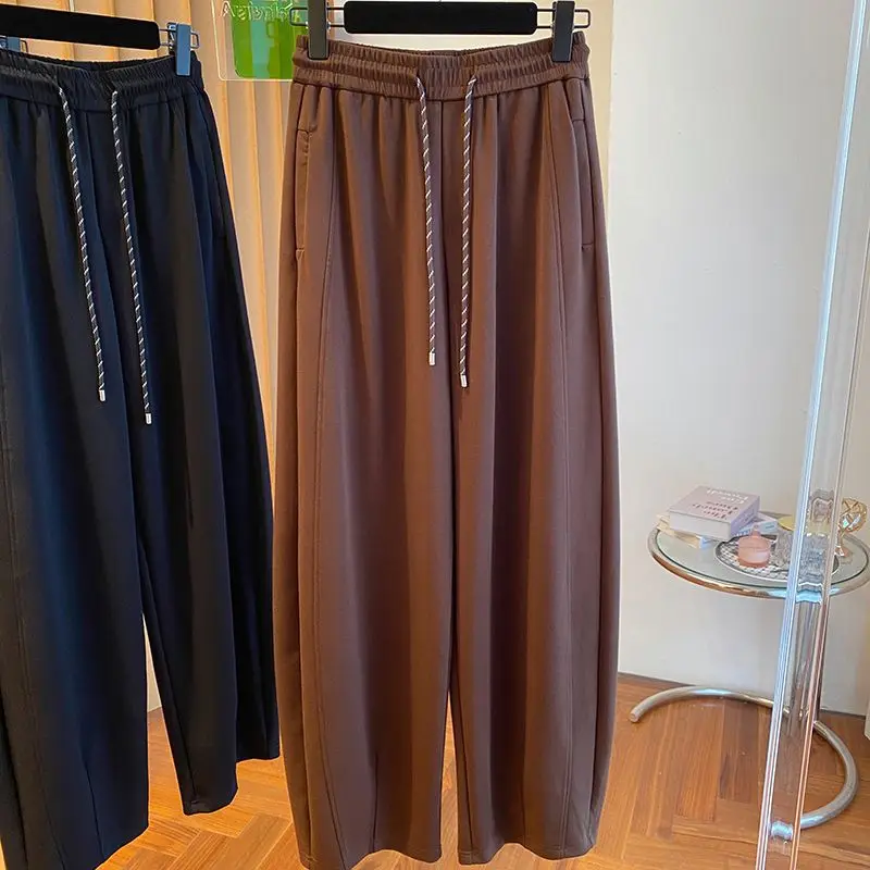 

Мужские спортивные брюки в стиле ретро, американского стиля, с эластичной талией, широкими штанинами и прямым кроем, осенние, повседневные, свободного кроя, дышащие, удобные