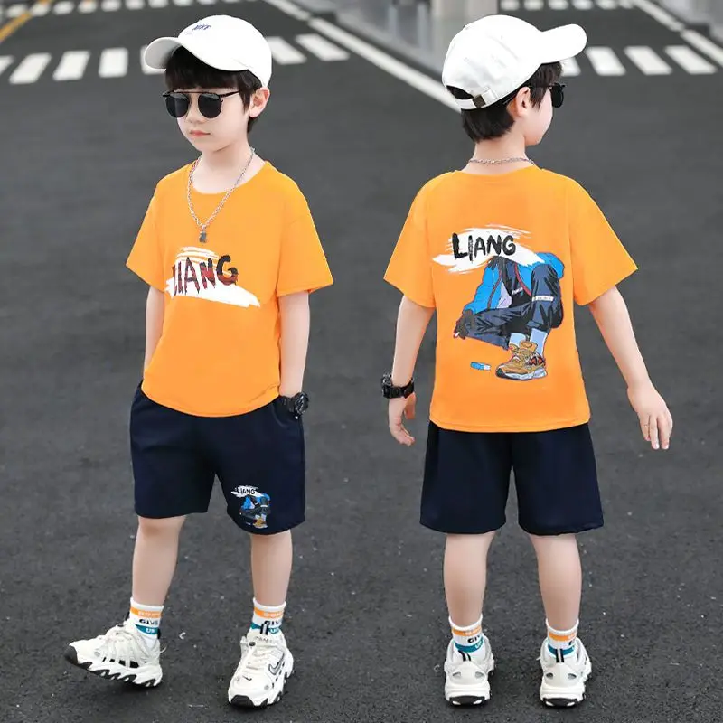 طقم ملابس أطفال على الطراز الكوري بدلة رياضية للأولاد طقم أطفال للأولاد من 4 بدلات فردية وملابس علوية مقطوعة سنوات