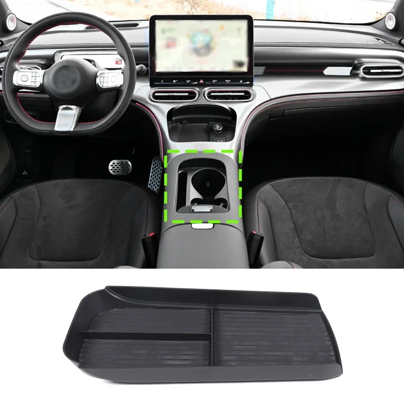 

For Mercedes Benz Smart Elf #1 2022-2024 ABS Black Car Central Control Storage Box Car Interior Modification Car Accessories