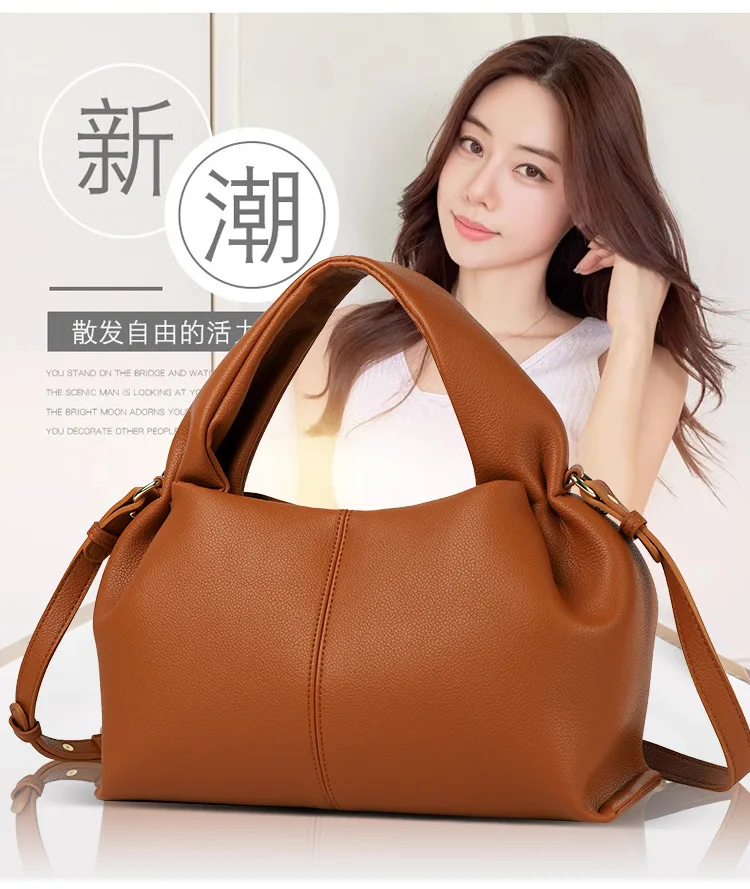 

2025 New Versatile Solid Color Dumpling Bag Handbag Single Shoulder Women's Bag Cross Shoulder purses and handbags