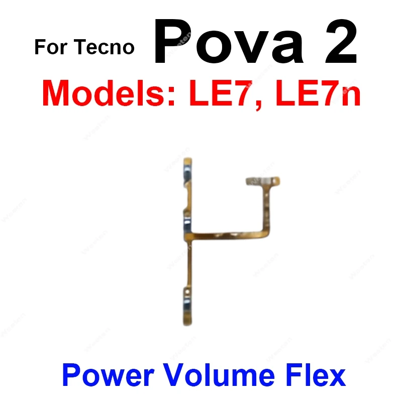 Power Volume Flex Cable For Tecno Pova 2 3 4 6 Neo Pro 4G 5G Power Volume Flex Cable Flex Ribbon Repair Spare