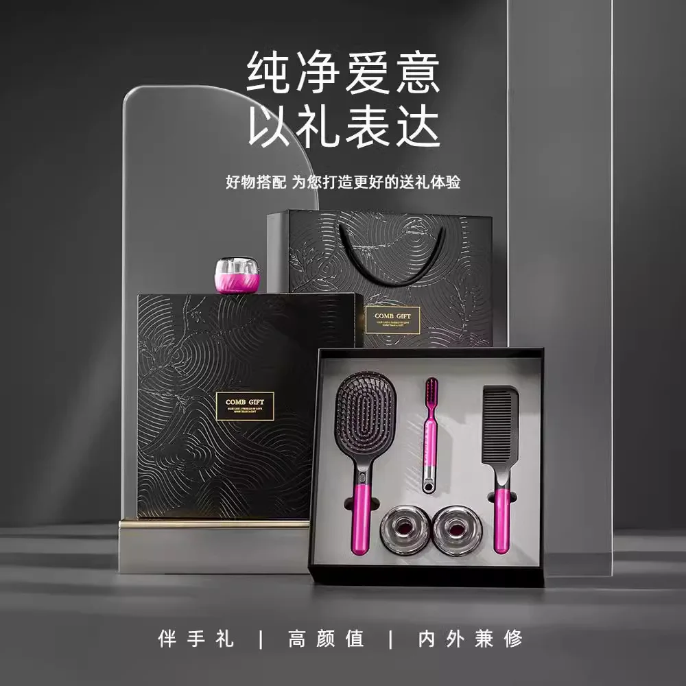 

Высококачественная подарочная коробка с расческой на день рождения, роскошная подарочная коробка для пары, фестивальная подарочная коробка Qixi, воздушная подушка, подушка безопасности, расческа для подруги, благословение, горячая расческа