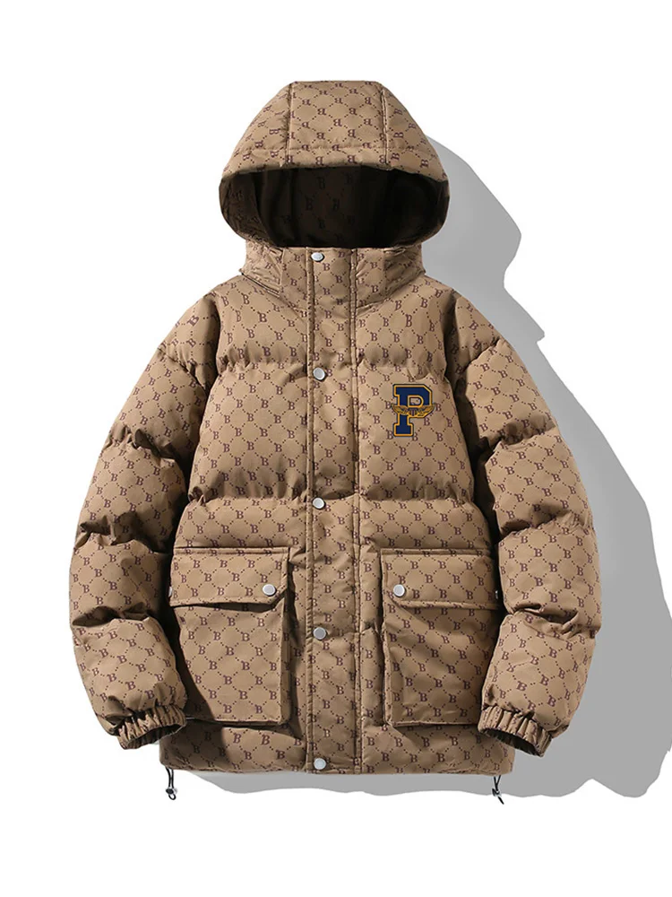Supzoom 2025 New Arrival Print Bread Suit Hooded Winter Cotton Couple Cold Clothes Hooded Casual Men