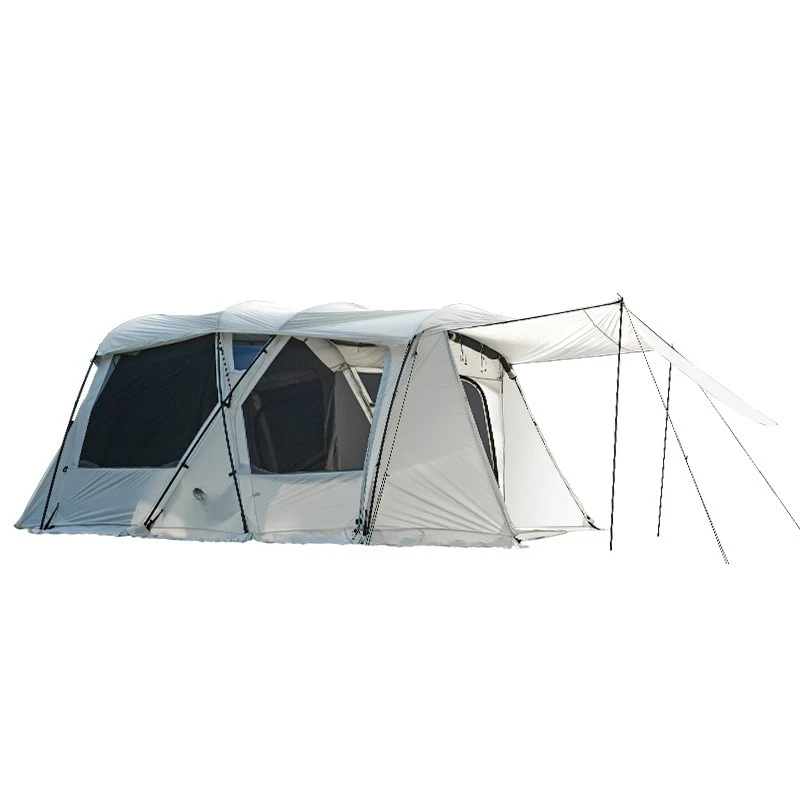 Tunnel tent outdoor one room and two halls rain and sun protection double canopy camping camping equipment supplies