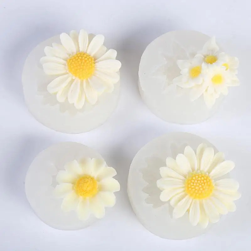 Chamomile Flower Silicone Mold Diy Handmade Candle Soap Mold Car Aromatherapy Gypsum Pendant Making Home Decoration